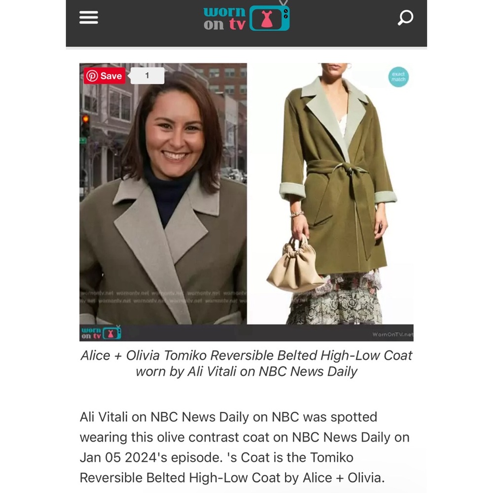 Alice + Olivia Tomiko Gorgeous Reversible Cashmere & Wool Blend Long Coat - Picture 6 of 16